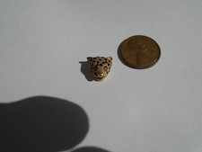 Real 14kt Plumb Yellow Gold  Leopard Cat Rubies Pendant Charm 1.7 grams Lady