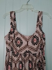 Fresh Produce Sleeveless Dress Sz L Rayon Lycra Jersey Sharkbite Hem 21590
