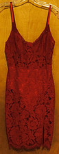 Fashion Nova Dropping Hints Burgundy Floral Lace V-Neck Sleeveless Midi M