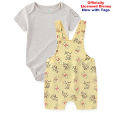 N.W.T Disney Winnie the Pooh Baby Boys French Terry Shortall Overall 2-Piece Set