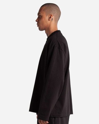   Shaka Wear Men's Max Heavyweight Oversized Long Sleeve T-Shirt MOL Black XL