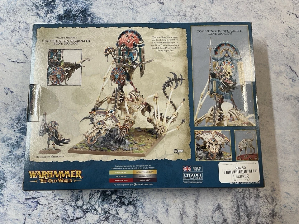 Warhammer Old World: Tomb Kings of Khemri - Tomb King on Necrolith Bone Dragon Foto 2 de 2