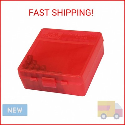 MTM 100 Round Flip-Top Ammo Box 38/357 Cal (Clear Red)