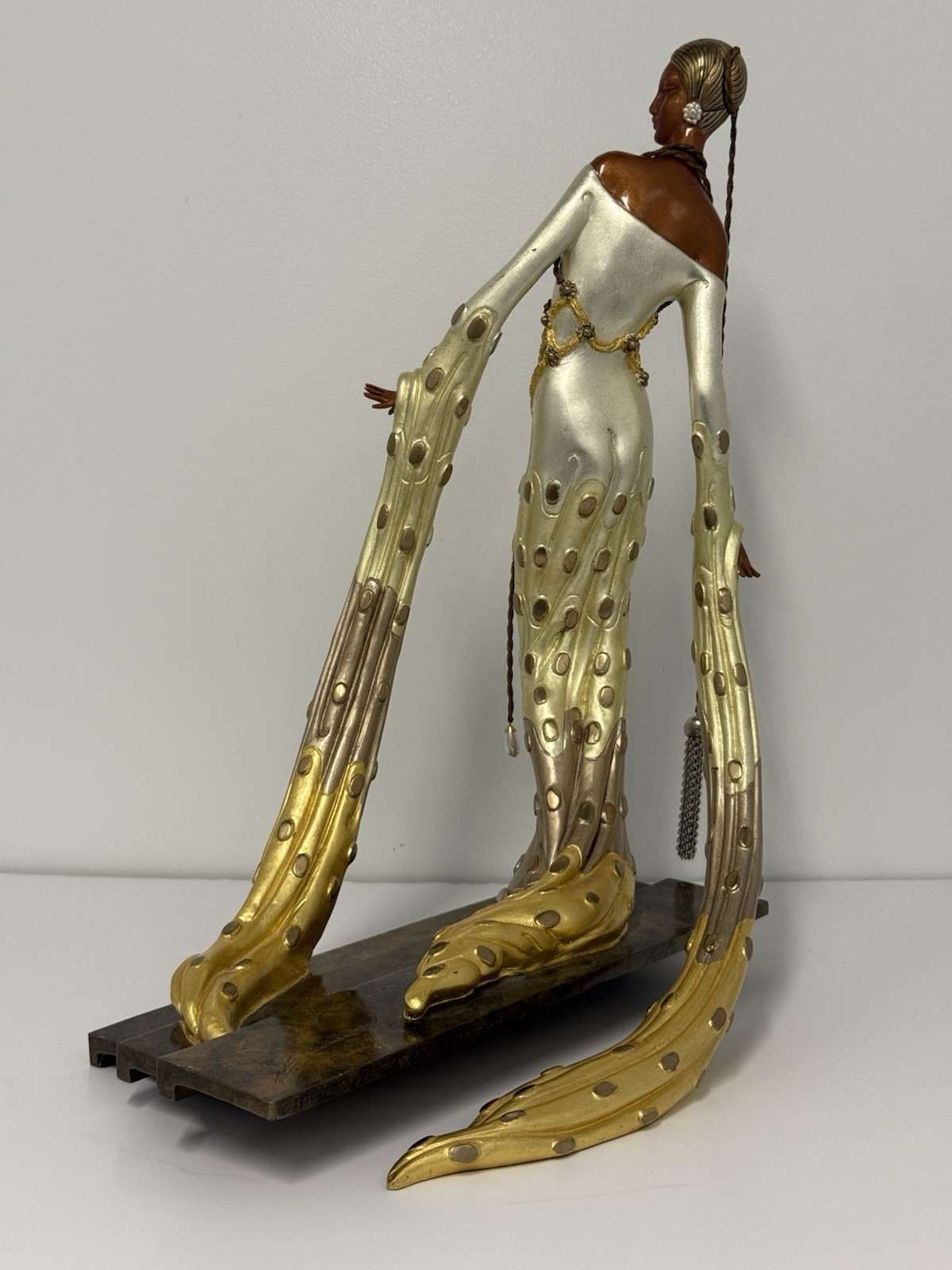 Erte (Romain de Tirtoff) Cold Painted Bronze Sculpture "Melisande" 1990 AP 31/37