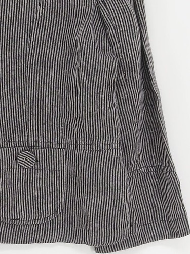 Hobbs Damen Sakko UK 12 schwarz gestreift 100% Leinen Mantel - Bild 4 von 5