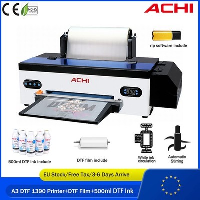 ACHI A3 DTF Drucker Direkt zum Flachbettdrucker Wärmeübertragungsfilm EPSON 1390