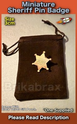 Miniature Sheriff Pin Badge Metal Old West Cowboy Costume Badge 3cm NEW #WLW
