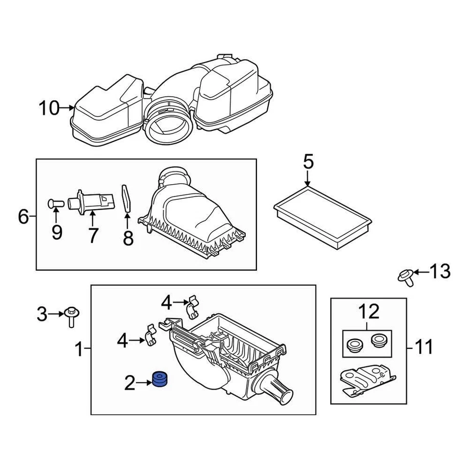 For Lincoln MKS 2010-2016 Lincoln AA5Z9A600B Lower Air Filter Housing Foto 2 de 4