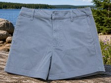 Banana Republic Women  s Stretch Cotton Chino Shorts Size 26/2 Slate Blue New