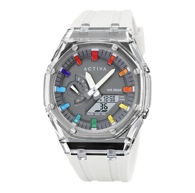 Activa X Invicta Men's Digital Watch - 44.2mm, White (ACW2100-003) NIB