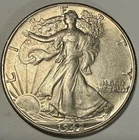 1942-D Walking Liberty Half Dollar, AU+ (lot 29)