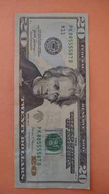#ad Fancy Serial Number $20 Dollar Bill 88555587. $99.99