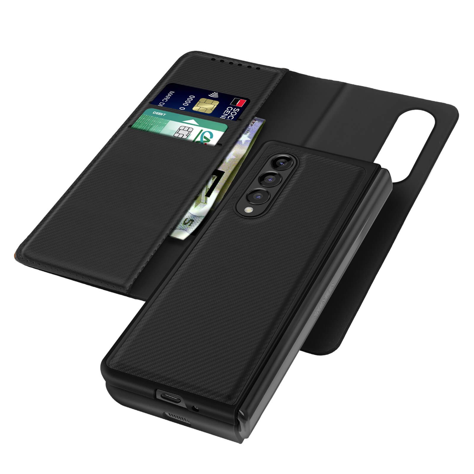 Coque Samsung Z Fold 3 clapet détachable anti choc protégeant l'écran pliable