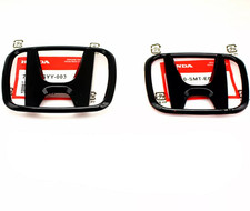 Front Grille Trunk Black H Emblem For Honda Civic 06-2015 Lx Si Ex Lx Fe Badge