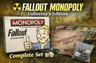 Fallout Monopoly Collector's Edition Complete Board Game Vault Boy
