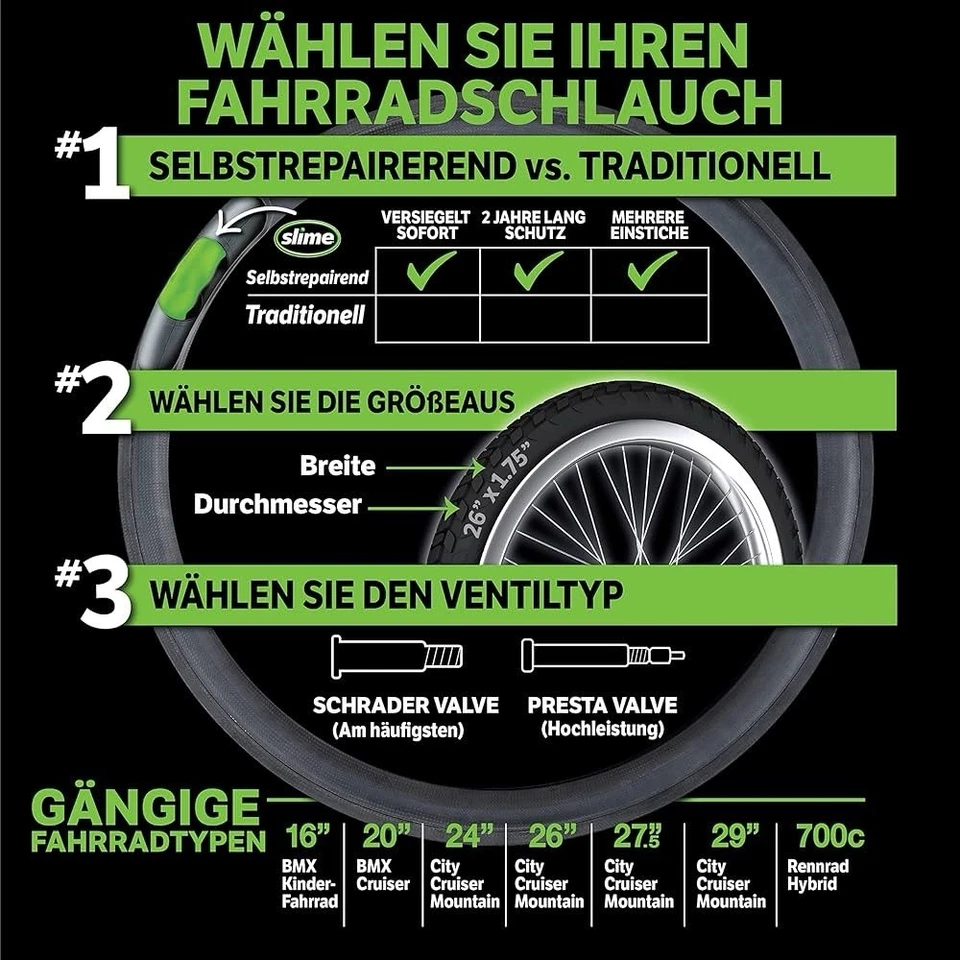 Slime 16inch Bike Inner Tube with Slime Puncture Sealant, Self Sealing, - Image 3 of 4