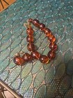 Chunky Vintage Faux Amber Baubles Bead Necklace And Clip-on Earrings Retro 60s — photo 1