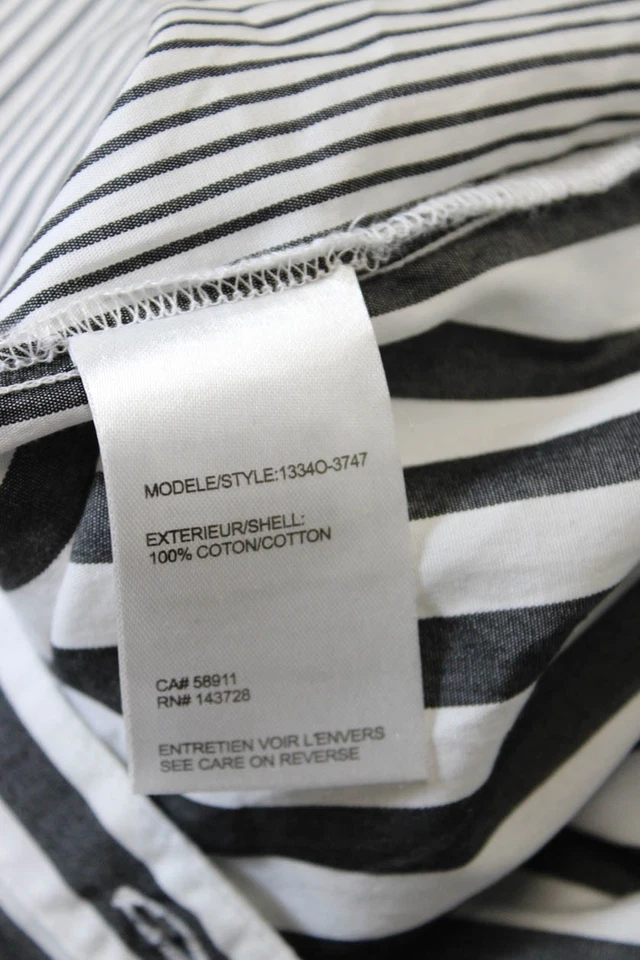 Blusa Tribal Mujer Algodón Cuello Bolsillo Detalle Rayas Abotonada Blanca Talla M Foto 4 de 4