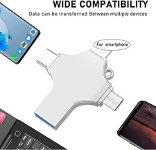 USB 3.0 Flash Drive 128GB Type C Memory Photo Stick for iPhone Android iPad