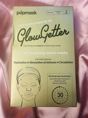 popmask GlowGetter Self-Warming Steam Face Mask Fragrance-Free 3 Pack