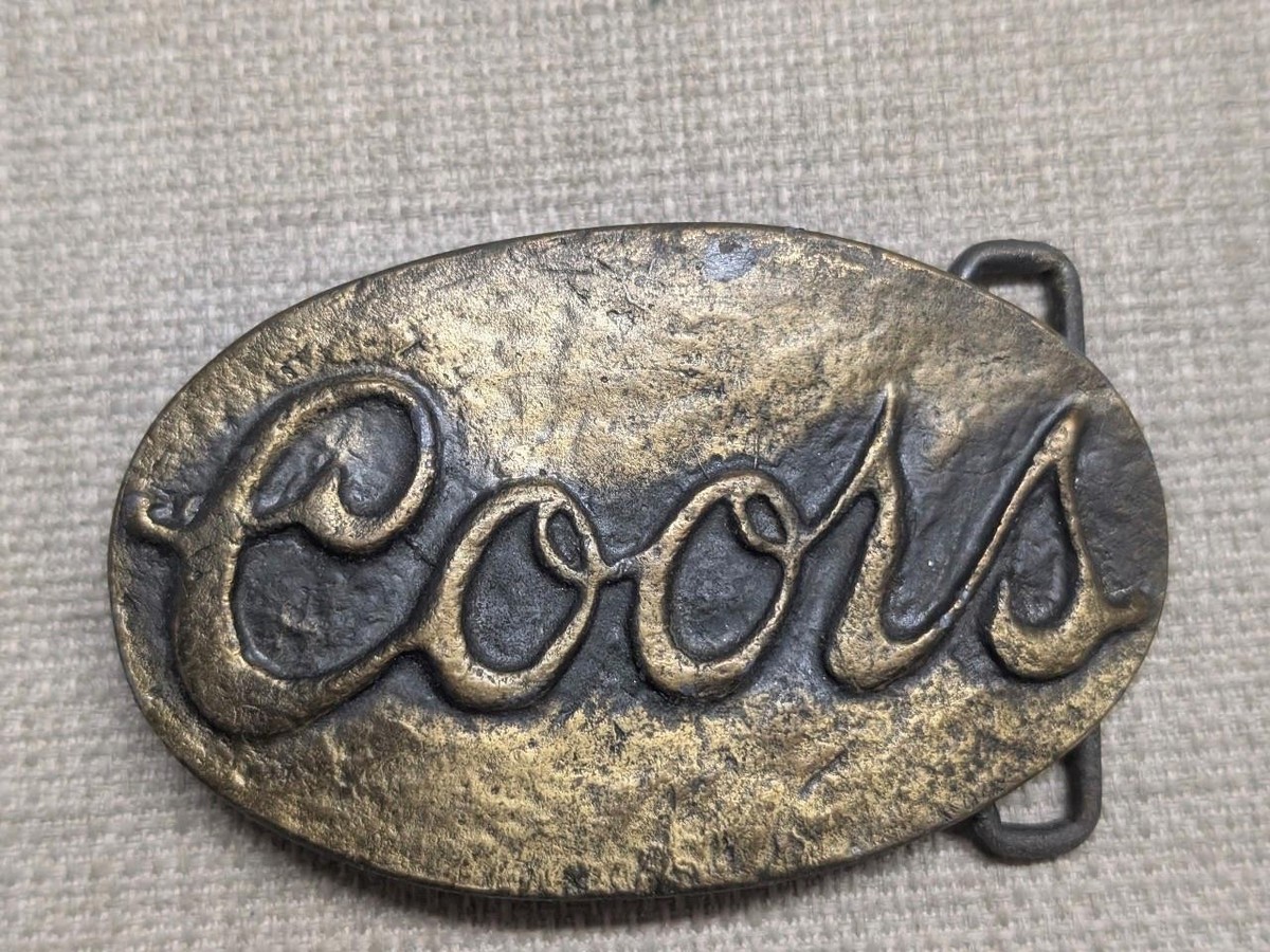 Vintage Brutalist Hammered Brass Belt Buckle Artisan‎ Wavy Organic Statement Bonnie Boynton Brutalist Belt Brass Leather Copper Silver  main image 4