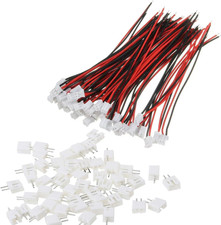 50PCS 25 Sets Mini Micro JST-PH 2.0Mm 2 Pin Male Connector with 100Mm Silicone W