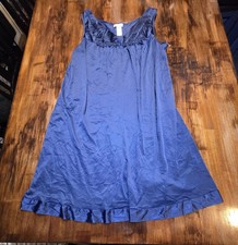 Vintage Vanity Fair Navy Lace V-Neck Sleeveless Nightgown Large Corquette