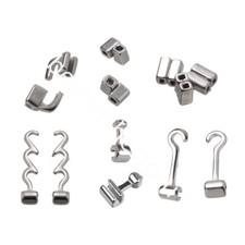 10 Pcs Dental Orthodontic Crimpable Hooks Sliding/Spiral Cross/Double Tube Stops