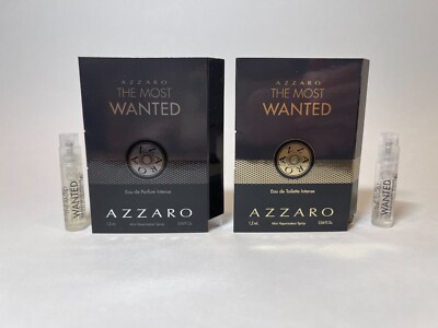 Azzaro The Most Wanted Men's EdP & EdT Intense Spray Sample Vial .04 fl oz 1.5ml