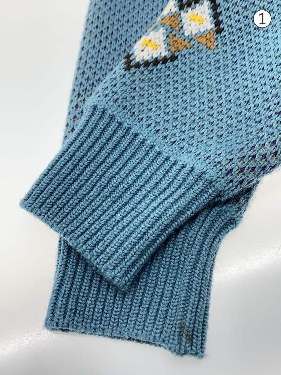 Kolor Knit Sweater (Thick 3 Wool Blue 23WCM-N08304 Right Sleeve 