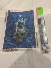 5D DIY Diamond Art Painting Kit Craft Blue Fairy On a Skull