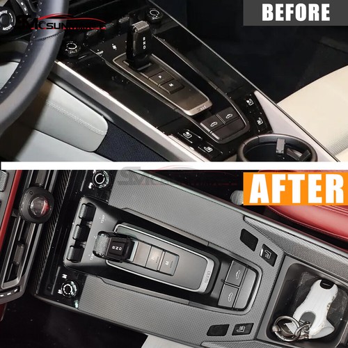 For Porsche 911 992 2019-24 Real Carbon Fiber Center Console Trim Plain Matte - Picture 5 of 7