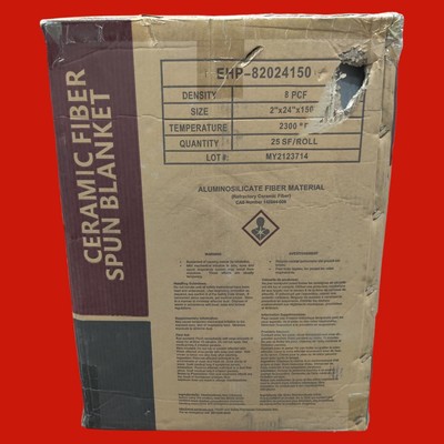 Taofibre EHP-82024150 Ceramic Fiber Spun Blanket 2'' x 24''x150'' 25 SF/Roll