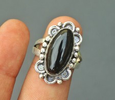 Onyx Ring 925 Sterling Silver Ring Handmade Gemstone Ring Women's Ring ZM-23