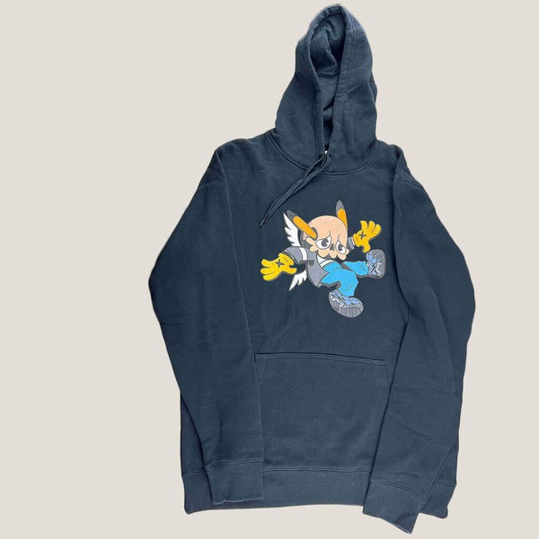 as colour Black Hoodie With Kangaroo Pouch L
