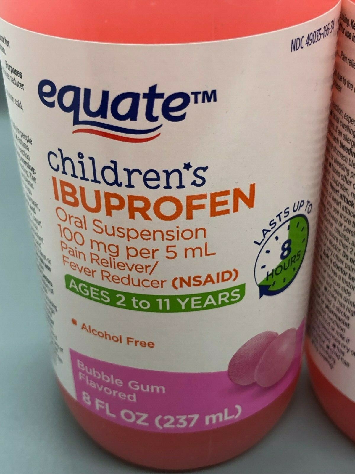 Equate Children's Ibuprofen 100mg Bubble Gum Flavor, 3 Pack x 8 Oz Exp