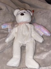 Ty Beanie Babies Halo the Angel Bear Toy 1998 retired pe pellets AA47