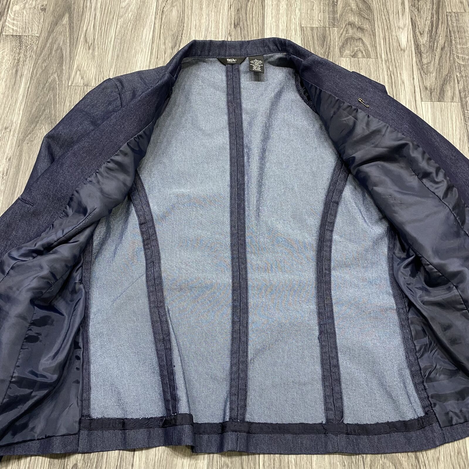 MOSSIMO Button Front Collared Blue Denim Blazer S… - image 7