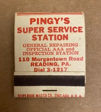 Vtg 1940s-1950s AUTO Service Station, Superior match co. Chicago, USA Match Book
