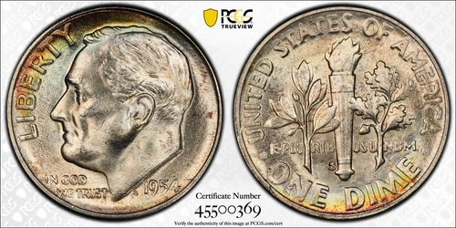 1954-S Roosevelt Dime — photo from the most recent tracked eBay sale