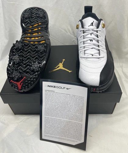 NEW Nike Air Jordan 12 Low Taxi Golf Size 7 White/Black DH4120-100