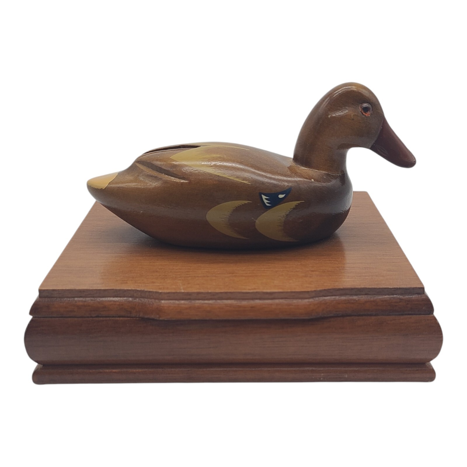 Duck Decoy Wood Playing Card Storage Box with 2 New Decks of Cards