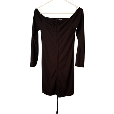charcoal grey ribbed long sleeve bardot ruched bodycon dress Charcoal Off Shoulder Maxi Dress