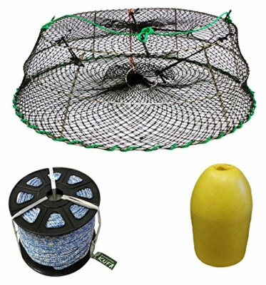 KUFA Sports Tower Style Prawn trap with 400' rope, float & Bait Jar (CT76+PAS1)