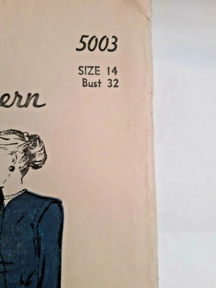 Dress Fitted Straight Country Gentleman 5003 Sewing Pattern Size 14 Cut VTG 40's - Image 3 of 4