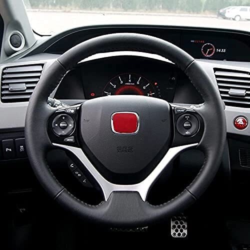 3pcs Jdm Red Front Rear Steering Badge Emblem For 11th Civic Sedan Hatch 22-26