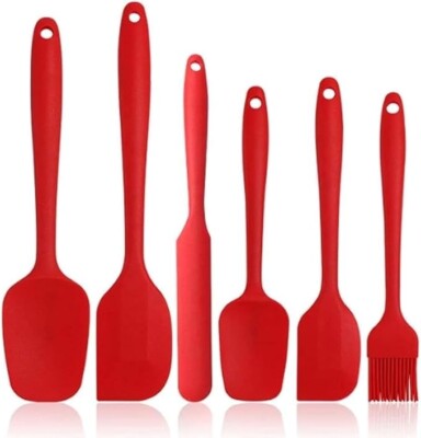 Kitchen Spatula Silicone Utensils Set of 6 Heat Resistant Rubber for Baking Cook