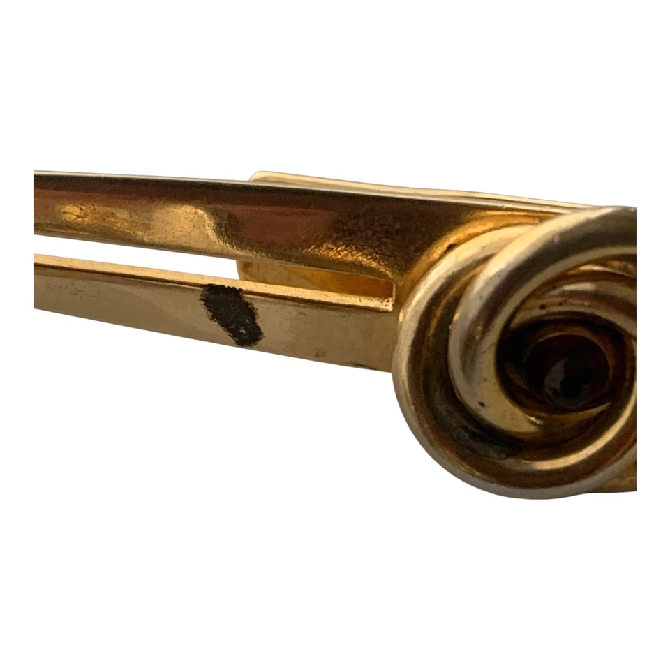 De colección Años 50 60 Anson Nudo Lucita Tono Dorado Corbata Clip Y Gemelos Bisutería Foto 3 de 4
