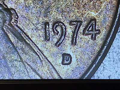 1974 d penny error 2 % Off Center Strike And Much More Very Nice View