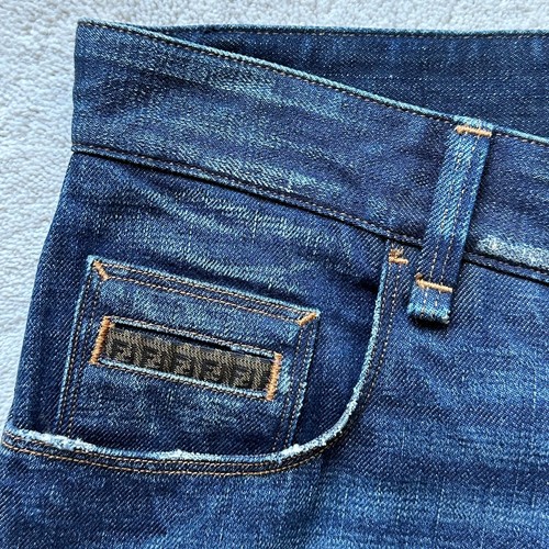 ULTRA RARE Brand New FENDI Men's Slim COTTON JEANS with LOGO Size 32 - Picture 4 of 16
